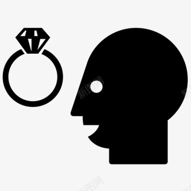 求婚钻石订婚图标图标