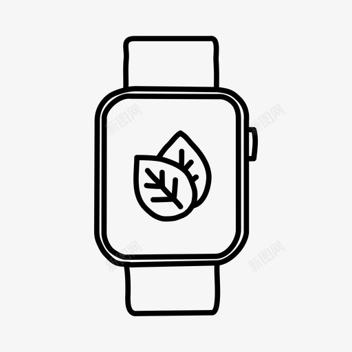 苹果手表叶苹果手表设备图标svg_新图网 https://ixintu.com 屏幕 手绘 苹果手表 苹果手表叶 设备