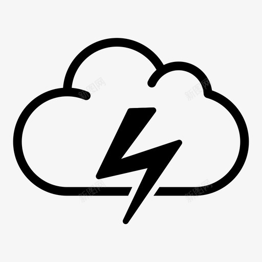 风暴预报闪电图标svg_新图网 https://ixintu.com 天气 天气状况 闪电 雷云 预报 风暴
