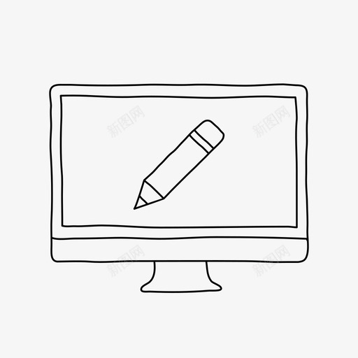 桌面编辑设备铅笔图标svg_新图网 https://ixintu.com 屏幕 桌面编辑 设备 铅笔