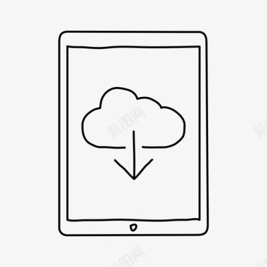 ipad云服务器云设备图标图标