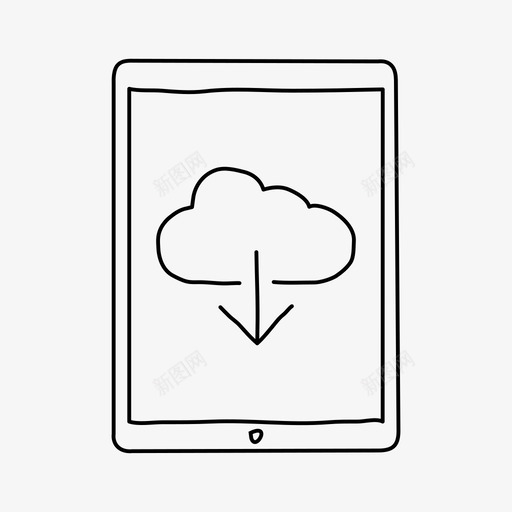 ipad云服务器云设备图标svg_新图网 https://ixintu.com icloud ipad云服务器 云下载 屏幕 设备