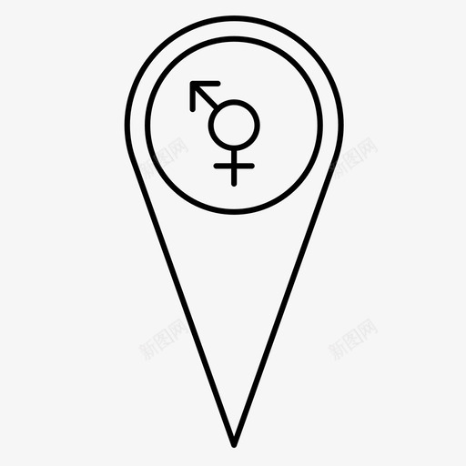 地图针平等性别图标svg_新图网 https://ixintu.com 地图针 平等 性 性别 爱