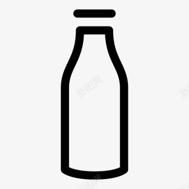 牛奶瓶牛奶玻璃图标图标