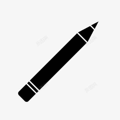 铅笔画笔橡皮擦图标svg_新图网 https://ixintu.com 书写 橡皮擦 画笔 铅笔 锋利