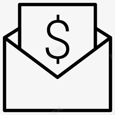 电子邮件收据银行金融货币图标图标
