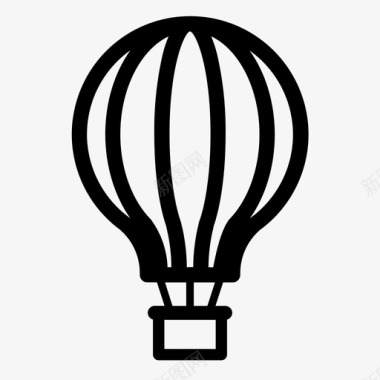 热气球飞行旅行图标图标