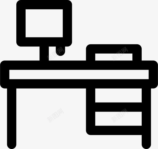 书桌书文件图标svg_新图网 https://ixintu.com 书 书桌 家具 工作 文件 桌子 灯