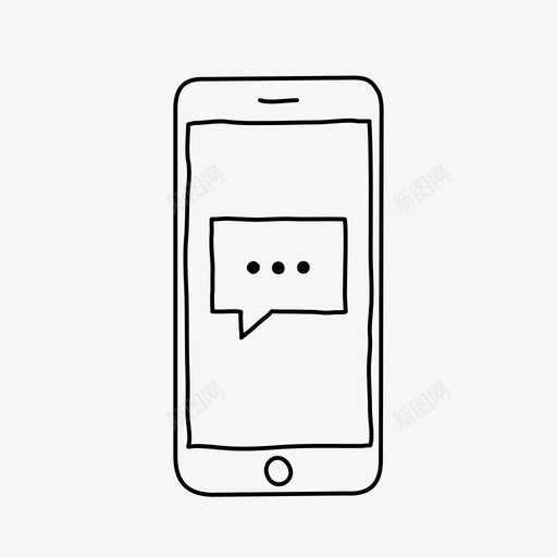 iphone消息对话设备图标svg_新图网 https://ixintu.com iphone消息 对话 屏幕 设备
