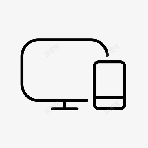 设备显示器电话图标svg_新图网 https://ixintu.com 响应式 显示器 电话 设备