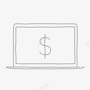 笔记本电脑钱设备金融图标图标