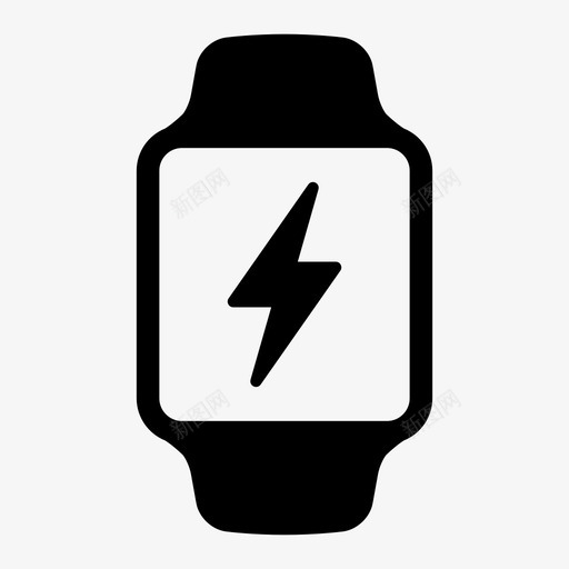 电池充电苹果手表充电图标svg_新图网 https://ixintu.com 充电 智能手表 电池充电 苹果手表