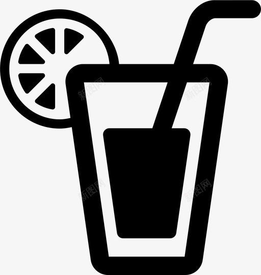 柠檬水杯子饮料图标svg_新图网 https://ixintu.com 吸管 杯子 果汁 柠檬水 食物 饮料