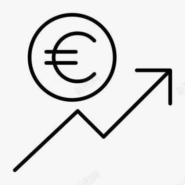 增加欧元欧元货币图标图标