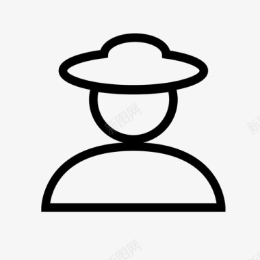 农夫帽子头图标图标