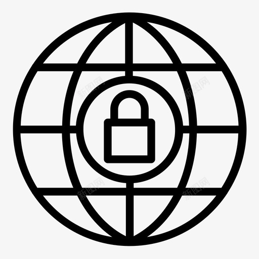 全局锁网络锁网络安全图标svg_新图网 https://ixintu.com 全局锁 网络安全 网络锁