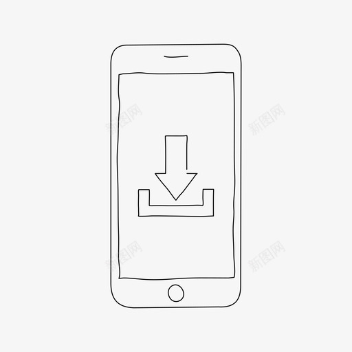 iphone设备文件图标svg_新图网 https://ixintu.com iphone下载 下载文件 屏幕 设备