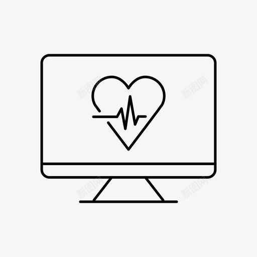 桌面心率设备心率图标svg_新图网 https://ixintu.com 医疗 屏幕 心率 桌面心率 设备