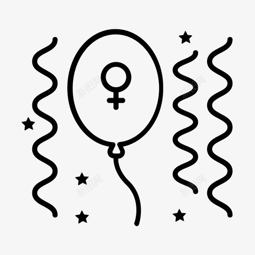 气球宝贝女婴图标svg_新图网 https://ixintu.com 女婴 婴儿淋浴 宝贝 是女孩 气球 派对