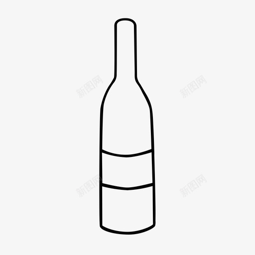 酒瓶酒精饮料图标svg_新图网 https://ixintu.com 手绘 素描 酒瓶 酒精 食品 饮料 黑白饮料