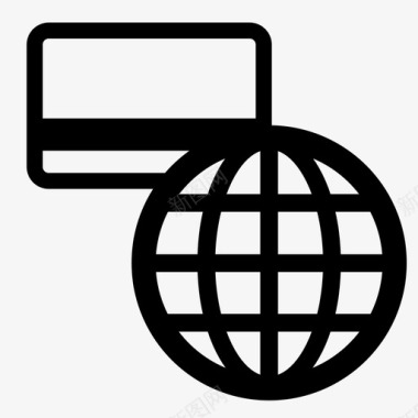 网上购物信用卡全球图标图标