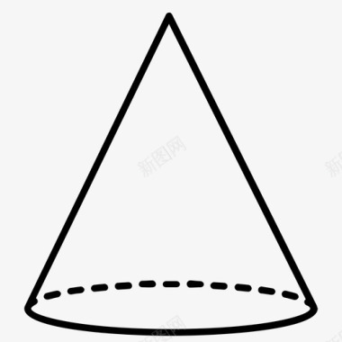 圆锥体三维几何图标图标