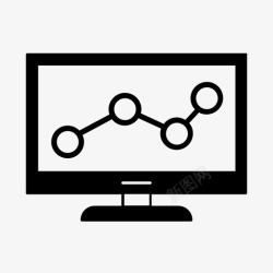 节点折线图计算机分析财务折线图图标高清图片