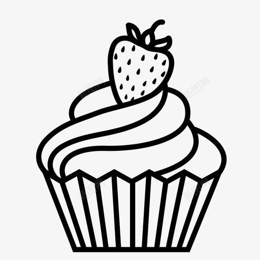 纸杯蛋糕庆祝草莓蛋糕图标svg_新图网 https://ixintu.com 庆祝 情人节 纸杯蛋糕 草莓蛋糕
