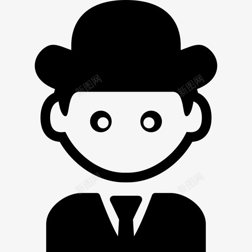 戴圆帽子的人图标svg_新图网 https://ixintu.com 戴圆帽子的人