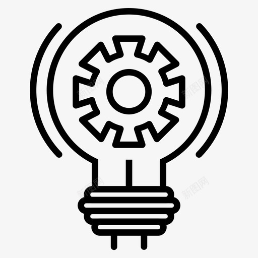 设置想法创新图标svg_新图网 https://ixintu.com 创新 发明 想法 灯泡 网络开发第一卷 设置