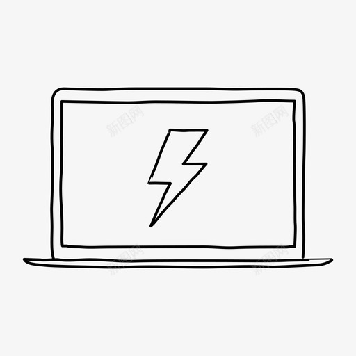 笔记本闪电充电设备图标svg_新图网 https://ixintu.com 充电 屏幕 笔记本闪电 设备 闪电