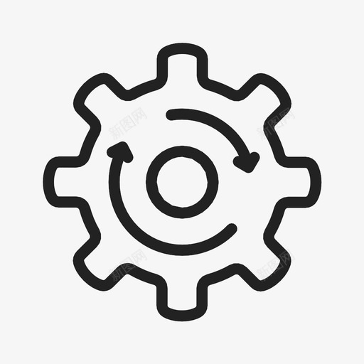 升级齿轮处理图标svg_新图网 https://ixintu.com 升级 处理 工作 更新 齿轮