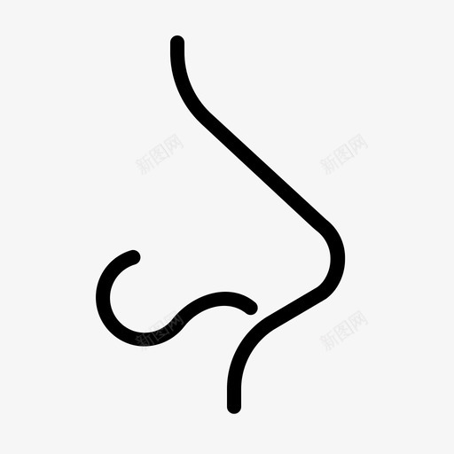 鼻子身体脸图标svg_新图网 https://ixintu.com 味道 气味 肢体语言 脸 身体 鼻子