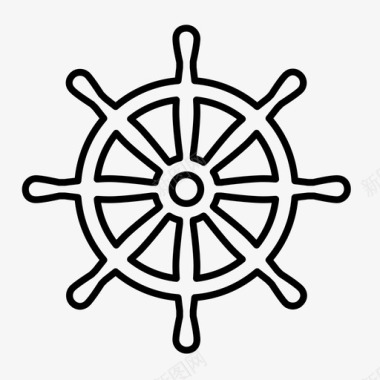 舵手船轮图标图标