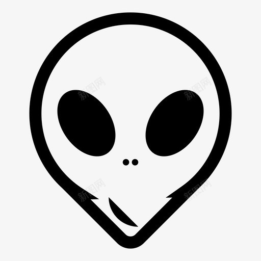 外星人表情符号快乐的脸图标svg_新图网 https://ixintu.com 外星人 外星人表情 头 快乐的脸 空间 表情符号