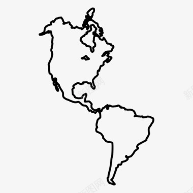 美洲地图北美图标图标