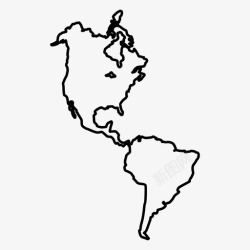 环球标识美洲地图北美图标高清图片
