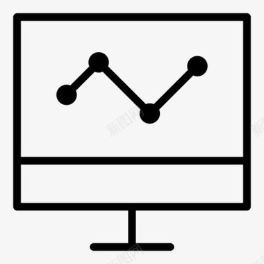 计算机分析商业图表图标图标