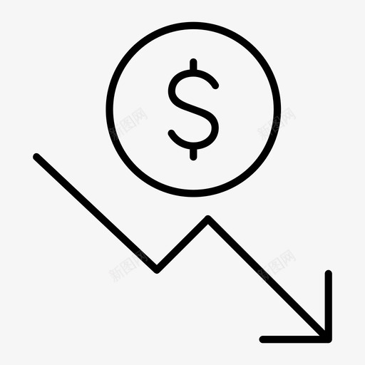 减少货币美元图标svg_新图网 https://ixintu.com 业务 减少 美元 货币