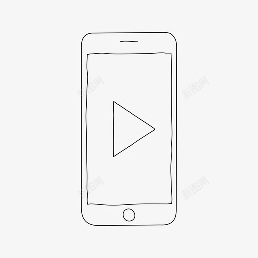 iphone播放按钮设备媒体图标svg_新图网 https://ixintu.com iphone播放按钮 媒体 屏幕 播放按钮 设备