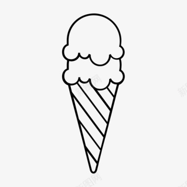 冰淇淋筒甜点图标图标