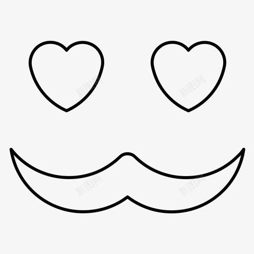 时髦的爱心喜欢图标svg_新图网 https://ixintu.com 喜欢 心 时髦的爱 爱 胡子