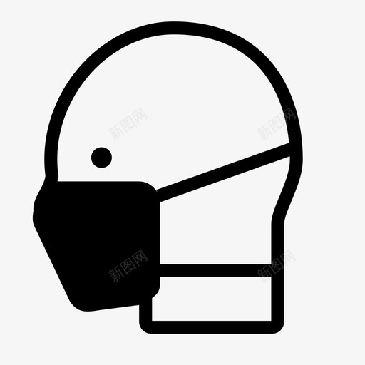 面罩过敏医院图标svg_新图网 https://ixintu.com 医疗 医院 卫生 头部 过敏 防护 面罩