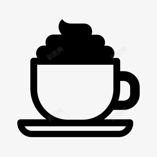咖啡杯奶油饮料图标svg_新图网 https://ixintu.com 咖啡时间 咖啡杯 奶油 杯子 饮料