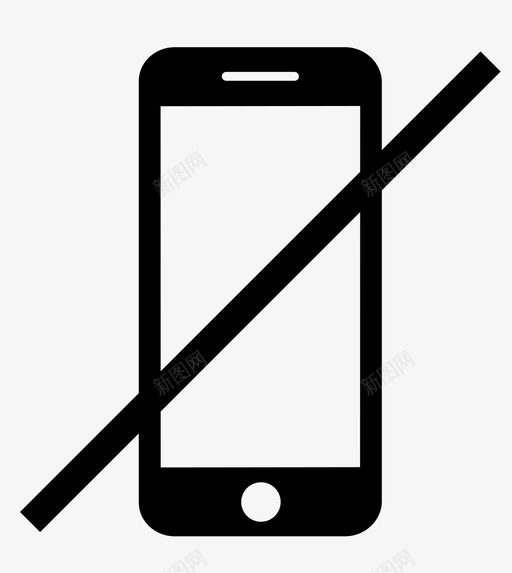 没有电话手机禁止图标svg_新图网 https://ixintu.com 不允许 严禁手机 手机 没有电话 禁止