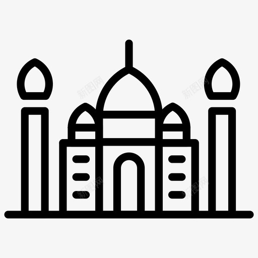 泰姬陵印度纪念碑图标svg_新图网 https://ixintu.com 印度 新德里 泰姬陵 泰姬陵家族 纪念碑