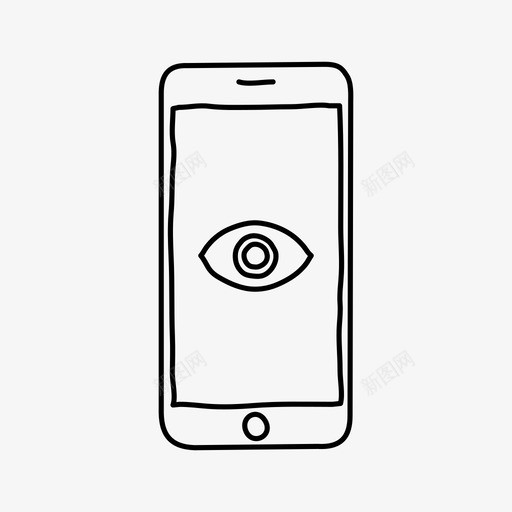iphone视图设备眼睛图标svg_新图网 https://ixintu.com iphone视图 屏幕 眼睛 设备
