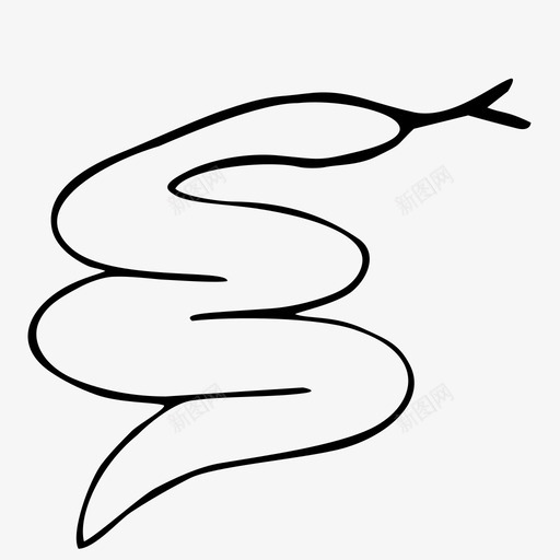 蛇动物手绘图标svg_新图网 https://ixintu.com 动物 动物园 手绘 手绘动物 爬行动物 蛇
