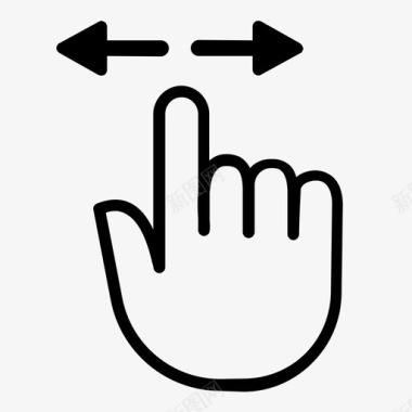 左右拖动手指移动滑动图标图标