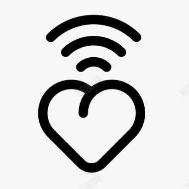 心形wifi爱情情人节图标图标